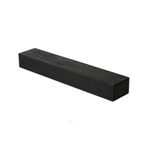 Vynxaria 48 in Solid Cedar Floating Wall Shelf Black 1pc Rustic Decorative Ledge Beam Fireplace Mantel Decorative Wall Shelf - 1 of 4