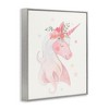 Stupell Industries Pastel Smiling Unicorn Pink Flower Blossom Crown Framed Giclee Art, Gray, 11" x 14" - 2 of 4
