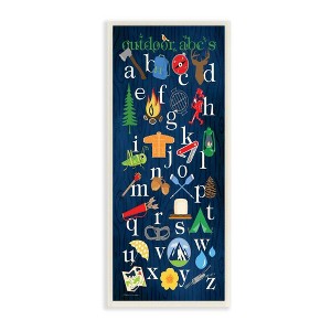 7"x0.5"x17 Outdoor Abc's Kids' Wall Plaque Art - Stupell Industries: Modern Multicolor Typography Lithograph for All Ages - 1 of 3