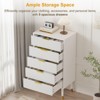 5 Drawer Dresser for Bedroom, Modern Nightstand, 5 Chest of Drawers with Deep Drawers, Side Table for Living Room, Hallway, White - 3 of 4
