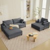 Mjkone Modern Extra-Large Corduroy Upholstered Modular Sectional Sofa Set,Deep Seat Sleeper Chair Indoor with Ottoman - 3 of 4