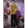 INSPIRE CHIC Men's Round Neck Long Sleeves Shining Disco Metallic T-Shirt - 4 of 4