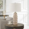 Uttermost Uplift Geometric Table Lamp – Resin & Iron Base with Nickel Finish and Oatmeal Linen Hardback Drum Shade - 3 of 4