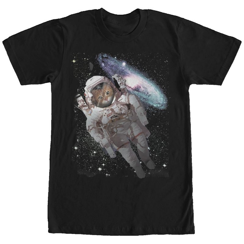 Men's Lost Gods Cat Astronaut Space Galaxy T-Shirt, 1 of 5
