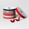 7ct 70' Christmas Fabric Ribbon Red/Black/Silver/White - Wondershop™ - 3 of 3