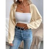 Coolmee Women's Cropped Cardigan Sweaters Long Sleeve Bolero Shrug Open Front Cardigans Apricot XL - 2 of 4