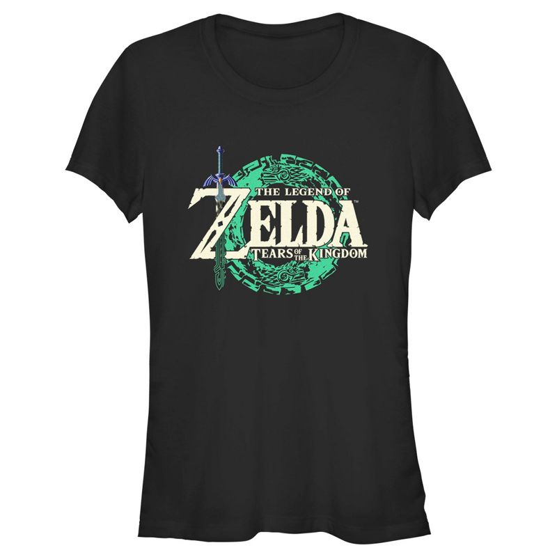 Juniors Womens Nintendo The Legend of Zelda: Tears of the Kingdom Game Logo T-Shirt, 1 of 5