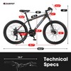 24 Inch Mountain Bike Boys Girls, Steel Frame, Shimano 21 Speed Mountain Bicycle with Daul Disc Brakes and Front Suspension MTB - 3 of 4