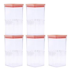 REGALWOVEN Leakproof Plastic Dry Food Container 5 Pcs - 1 of 4