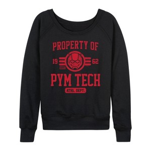 Women's - Marvel - Property Of Pym Tech Lightweight French Terry Wide Neck Long Sleeve Graphic Shirt - 1 of 4