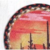 Earth Rugs Desert Sunset Round Trivet 10"x10" – Southwest Braided Jute with Vibrant Sunset Print - 2 of 3