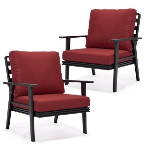 LeisureMod Walbrooke Polyester Modern Outdoor Armchair with Aluminum Frame and Removable Cushions - 1 of 4