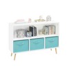 HOMLUX 2-Tier Kids Bookcase Toy Organizer Storage Cabinet Display Rack with 3 Drawers,Pink/Gray/Blue - 2 of 4