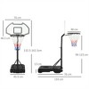 YONWAY Poolside Basketball Hoop Stand, Portable Basketball System Goal, Adjustable Height 3'-4', 30" Backboard, Black - 3 of 4