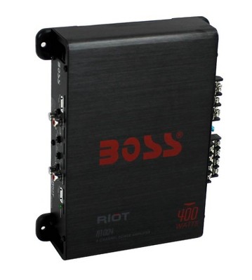 BOSS Audio Systems R1004 Riot 400 Watt 4-Channel Class A/B 2 Ohm Stable Full Range Car Audio High Output Power Amplifier