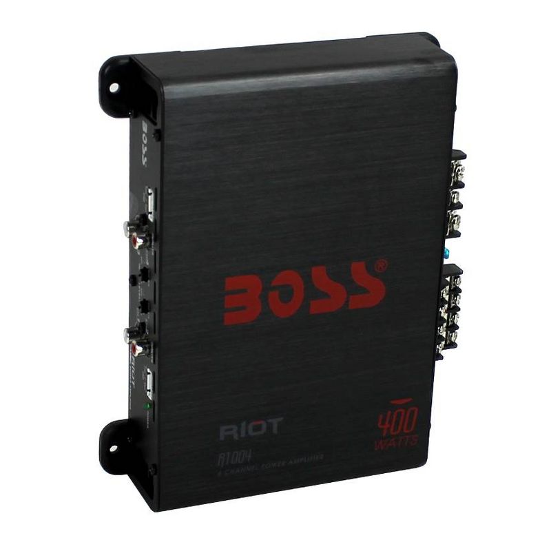 BOSS Audio Systems R1004 Riot 400 Watt 4-Channel Class A/B 2 Ohm Stable Full Range Car Audio High Output Power Amplifier, 1 of 7