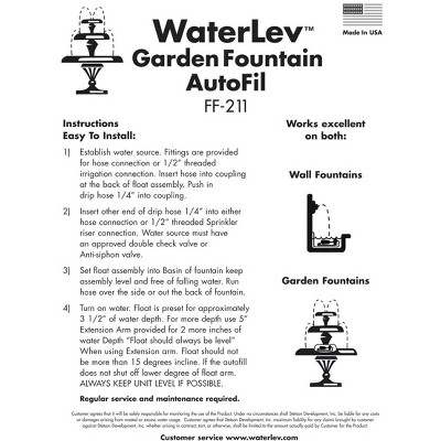 Black Stainless Steel Outdoor Fountain Auto Fill System