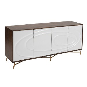 Treasure Trove Accents 4 Door Credenza Paxico Dark Brown/White - 1 of 4