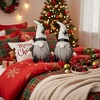 2 PCS Set Christmas Gnome Figures Décor 10.2x5.5x23.5 inches, Featuring Fabric Sitting Gnomes with White Hat Spiders,  Seasonal Decorating - 4 of 4
