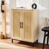Best Choice Products 2-Door Natural Rattan 34 x 24in Storage Cabinet for Bathroom, Living, Dining w/ Adjustable Shelves - 4 of 4