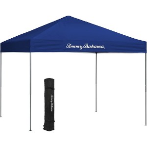 Tommy Bahama Patented Pop Up Canopy EZ Open Tent with Roller Bag and tent Spikes, for All Outdoor Activities, Blue, 10 x 10 Feet - 1 of 4