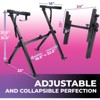 Liquid Stands Foldable Piano Keyboard Stand - 54-88 Key Piano Z Style Adjustable Sturdy Musical Keyboard Stand (Foldable Z-Style With Wheels & Bench) - 2 of 4