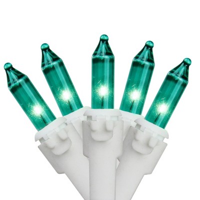 Brite Star 50ct Mini Christmas Lights Teal Green - 10' White Wire