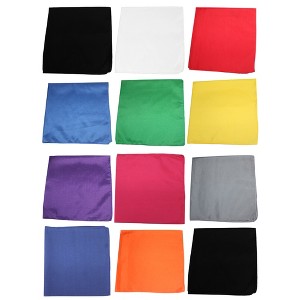 12 Pack Cotton Bandanas in Plain Colors for Crafts, Costumes, Workwear - 1 of 4