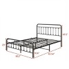 FURNIinspire Beds Metal Queen Bed Frame Victorian Style Platform Bed with Headboard Footboard Under Bed Storage, Black, 83.54"*60.2"*43.5" - 3 of 4