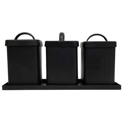 Foreside Home & Garden Footed Caddy Black Metal