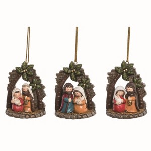 Transpac Resin Baby Nativity Ornament Set of 3 Christmas Home Decorations - 1 of 1