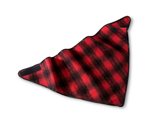Women's Plaid Triangle Scarf with Hook and Loop Red - Manhattan Scarf Co.