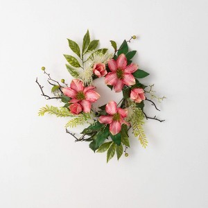 Sullivans Pink Clematis Small Wreath - 1 of 3