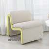 Boucle Curved Accent Chair with Full Foam Cushions and Sturdy Wooden Frame for Living Room - 3 of 4