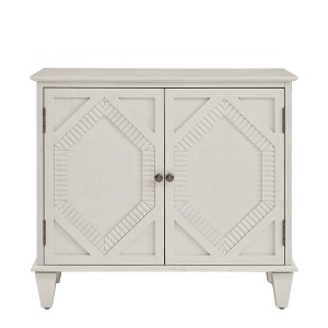 Lirago Retro Wooden Sideboard Buffet Cabinet​​ 15.75"D x 29.96"H x 33.58"W White Rectangle Decorative Storage Bathroom Cabinet - 1 of 4