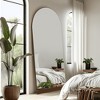 MAYEERTY Full-Length Mirror Wooden Bottom Striped Right Angle Arch Black 71x31x1in No Stand - 3 of 4