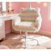 Fuzzy Kids Desk Chair with Adjustable Height and Swivel Base, Plush Upholstered Unicorn Office Chair for Study or Playroom -3irtyhousy - 2 of 4