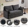 VASIP 59.5“ Corduroy Pull-Out Sleeper Sofa Bed with USB & Type-C Charging, Side Storage – Convertible Couch for Living Room, Bedroom, Apartment - 4 of 4