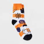 Women's Halloween Icons Cozy Crew Socks - Hyde & EEK! Boutique™ Orange 4-10