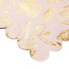 Sparkle and Bash 50 Pack Floral Paper Napkins, Scalloped Cocktail Napkins for Wedding & Birthday Party Decoration Supplies, Pink 5 x 5 In - 4 of 4