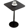 Homy Casa Modern Square Pedestal Side Table with Black MDF Top and Metal Base - 4 of 4