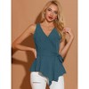 Allegra K Women's Summer Sleeveless V Neckline Wrap Tie Waist Tops - 4 of 4