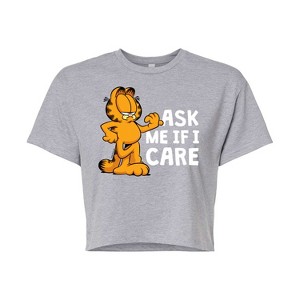 Women's - Garfield - Ask Me If I Care Cropped Graphic T-Shirt - 1 of 4