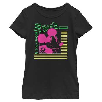 Girl's Disney Mickey Mouse Neon Kanji T-Shirt
