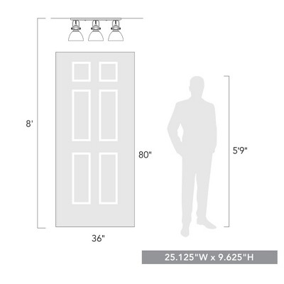 Hines Transitional 3-Light Semi-Flush in Rubbed Bronze with Seeded Glass