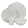 16pc Jasmine Porcelain Dinnerware Set White - Elama: Solid Round Dishes, Service for 4, Dishwasher & Microwave Safe - 2 of 4
