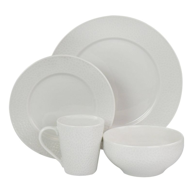 16pc Jasmine Porcelain Dinnerware Set White - Elama, 2 of 10