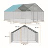 Vipbear large Metal Chicken Coop Walk-in Poultry Cage Chicken Run Pen Dog Kennel with Waterproof and Anti-Ultraviolet Cover for Outdoor Farm Use - 4 of 4