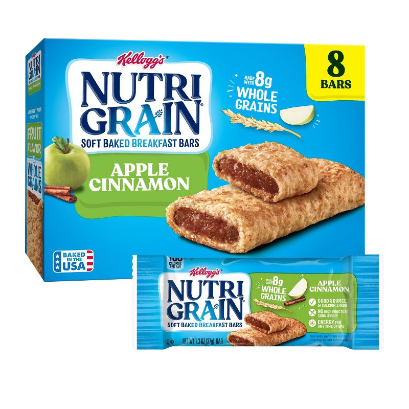 Nutri-Grain Apple Cinnamon Soft Baked Breakfast Bars - 8ct/10.4oz, 1 of 9