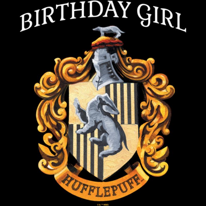 Junior's Women Harry Potter Hufflepuff Birthday Girl T-Shirt, 2 of 5
